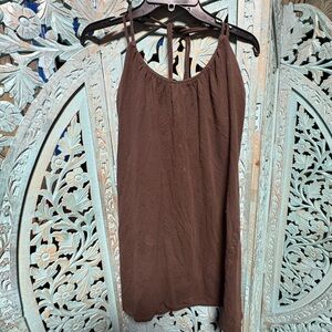 Elegant Brown Sleeveless Dress